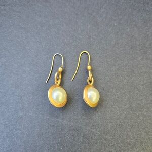 Pearl Encased in Gold - Drop Earrings